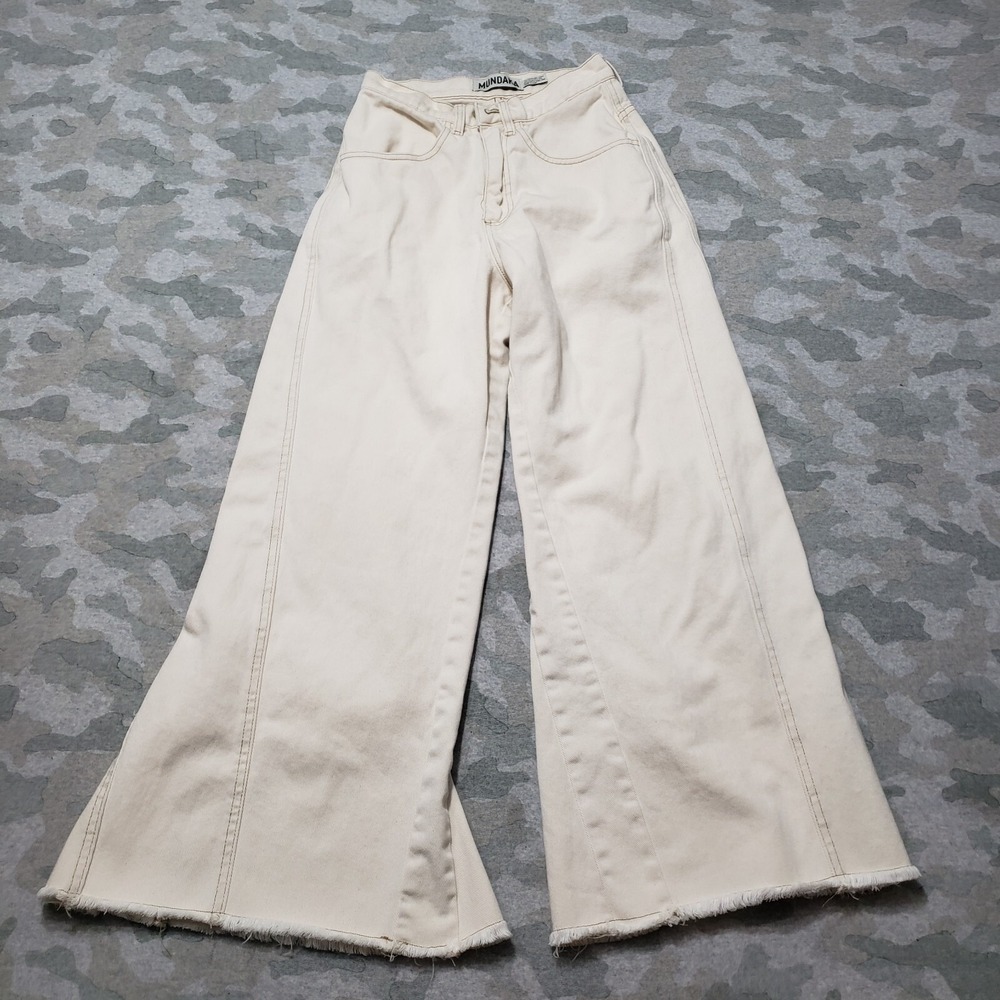 Mundaka Jeans Womens 34 Beige Flare Pockets